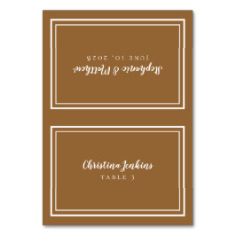 Chic Wedding Custom Guest Place Card Rustic Brown Kaart