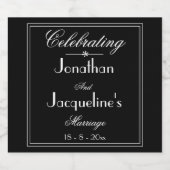 Chic Wedding Custom Names Black and White Cool Likeurfles Etiket (Enkel label)