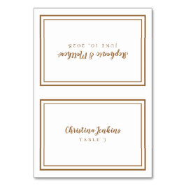 Chic Wedding Custom Rustic Brown Guest Place Card Kaart