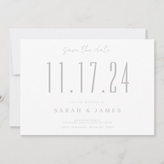 Chic Wedding Date Niet-foto opslaan Datum Save The Date (Voorkant)