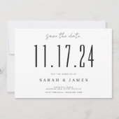 Chic Wedding Date Niet-foto opslaan Datum Save The Date (Voorkant)