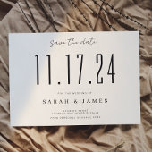Chic Wedding Date Niet-foto opslaan Datum Save The Date