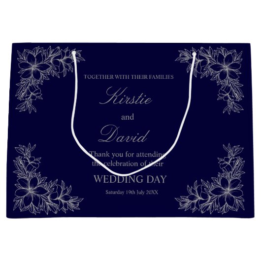 Chic Wedding Day  Lijst en bloemen Groot Cadeauzakje (Voorkant)