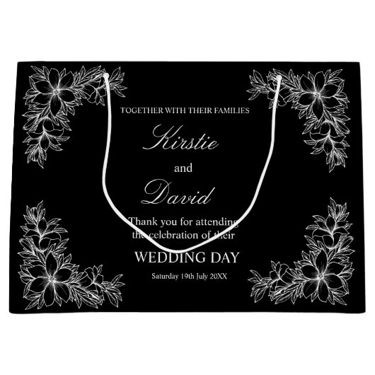 Chic Wedding Day  Lijst en bloemen Groot Cadeauzakje (Voorkant)