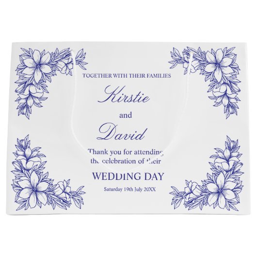 Chic Wedding Day  Lijst en bloemen Groot Cadeauzakje (Voorkant)