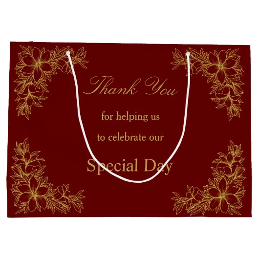 Chic Wedding Day  Lijst en bloemen Groot Cadeauzakje (Achterkant)