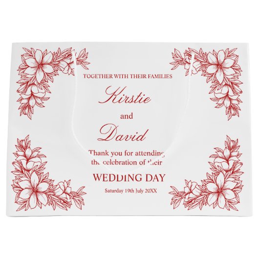 Chic Wedding Day  Lijst en bloemen Groot Cadeauzakje (Voorkant)