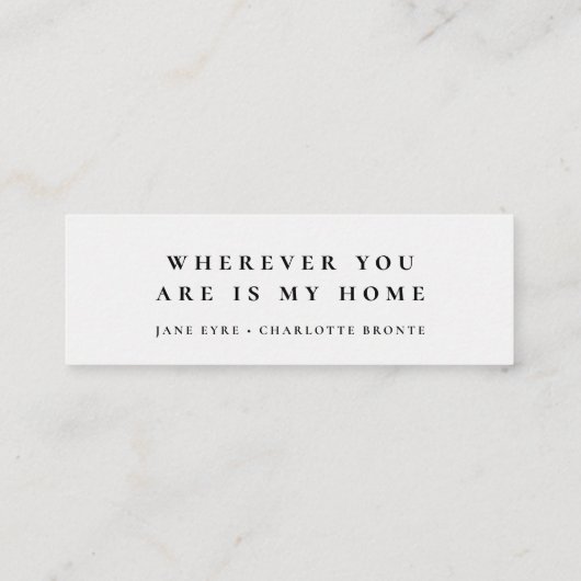 Chic Wedding Favor Minimalist Mini Bladwijzer Card Mini Visitekaartje (Achterkant)