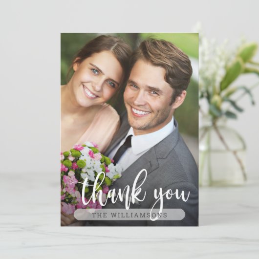 Chic Wedding Foto Hartelijk dank Bedankkaart (Staand voorkant)