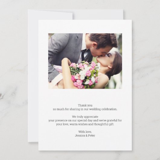 Chic Wedding Foto Hartelijk dank Bedankkaart (Achterkant)
