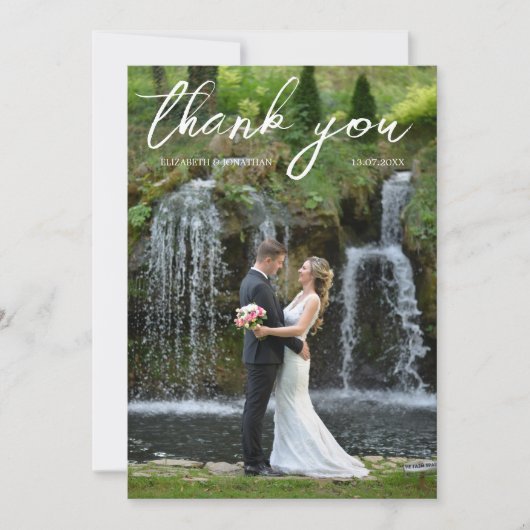 Chic Wedding Foto Hartelijk dank Bedankkaart (Voorkant)