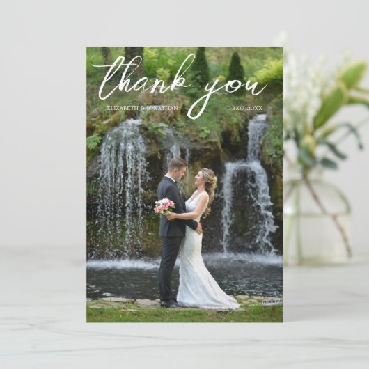 Chic Wedding Foto Hartelijk dank Bedankkaart (Staand voorkant)