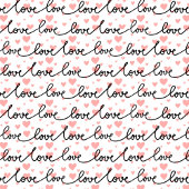 Chic Wedding Gift Pink Black Love Lettering Hearts Lange Tafelloper