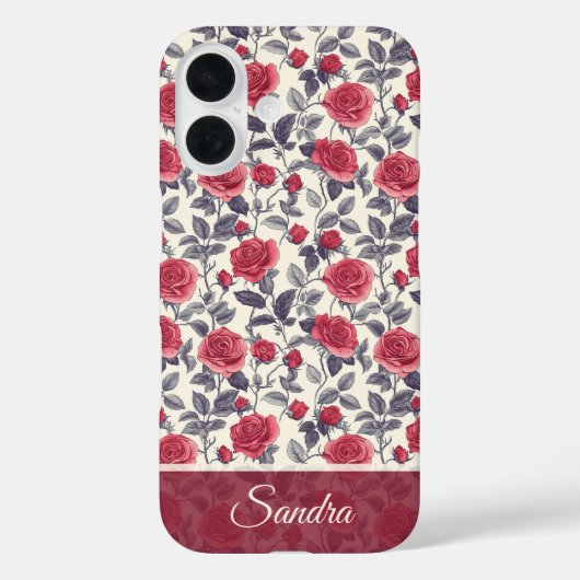 Chic Wedding Gift Rose Name Case-Mate iPhone Case (Achterkant)