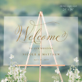 Chic Wedding Gold Welkom Frosted Style Acryl Bord