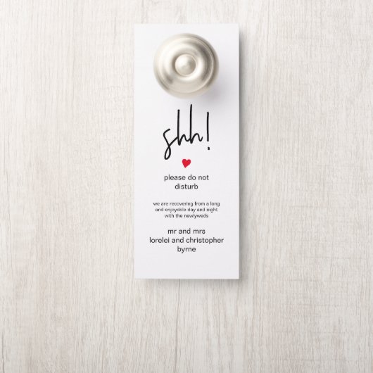 Chic Wedding Guest Shh en Welcome Message Deurhanger (Op knop)