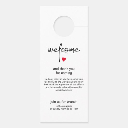 Chic Wedding Guest Shh en Welcome Message Deurhanger (Achterkant)