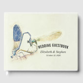 Chic Wedding Guestbook Dragonfly Mating Love Heart Gastenboek (Voorkant)