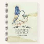 Chic Wedding Guestbook Dragonfly Mating Love Heart Notitieboek (Voorkant)
