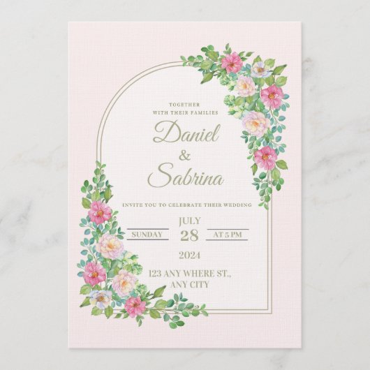 Chic Wedding Invitation | Modern Elegant Ceremony  Kaart (Voorkant)