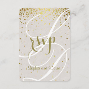 Chic Wedding Invite   Goud Confetti Heart RSVP