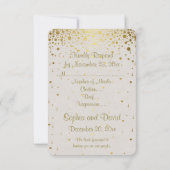 Chic Wedding Invite | Goud Confetti Heart RSVP (Achterkant)