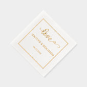 Chic Wedding Love & a Heart Folie Gestempeld serve Folie Servetten (Rechts)