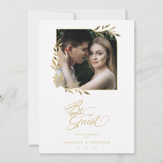 Chic Wedding Luxury Golden Branches Lijst Foto (Voorkant)