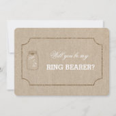 Chic Wedding Mason Jar Linnen Canvas RING DRAGER Kaart (Voorkant)