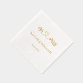 Chic Wedding Mr. & Mrs. Real Gold Folie Servetten (Rechts)