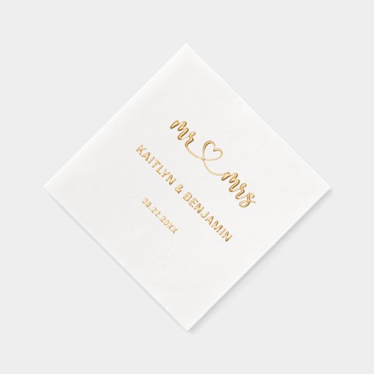 Chic Wedding Mr. & Mrs. Real Gold Folie Servetten (Rechts)