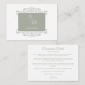 Chic Wedding Ornamental Initials Coronavirus Informatiekaartje (Voorkant / Achterkant)
