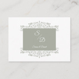 Chic Wedding Ornamental Initials Coronavirus Informatiekaartje