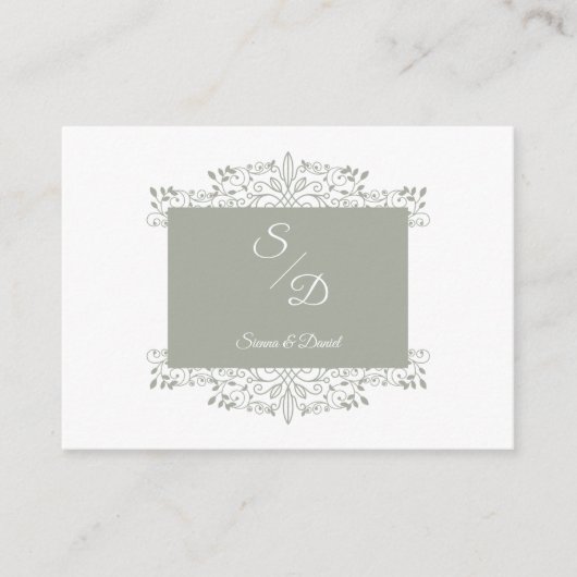Chic Wedding Ornamental Initials Coronavirus Informatiekaartje (Voorkant)