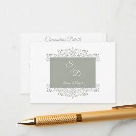 Chic Wedding Ornamental Initials Coronavirus Informatiekaartje