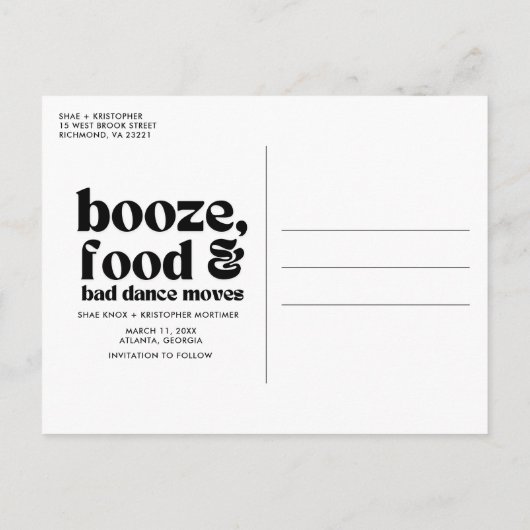 Chic Wedding Photo Green Bewaar de datum Aankondigingskaart (Achterkant)