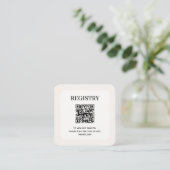 Chic Wedding Registry QR Code Informatiekaartje (Staand voorkant)