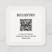 Chic Wedding Registry QR Code Informatiekaartje (Voorkant)