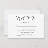 Chic Wedding RSVP Kaart | Zwart-Wit (Voorkant)