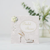 Chic Wedding Shoe Paisley Lace Vrijgezellenfeest Kaart (Staand voorkant)