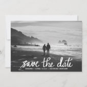 Chic Wedding Sla de datum Handgeschreven foto op Save The Date (Voorkant)