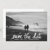 Chic Wedding Sla de datum Handgeschreven foto op Save The Date (Voorkant / Achterkant)