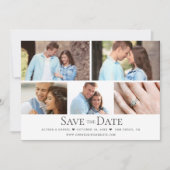 Chic Wedding Sla de datum op Custom Photo Grid Kaart (Voorkant)