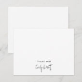 Chic Wedding Thank You White Flat Note Card Notitiekaartje (Voorkant / Achterkant)