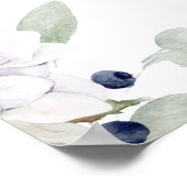 Chic Wedding Welcome Sign White Blue Floral Poster (Hoek)