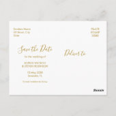 Chic wedding with orange floral with Photo Briefkaart (Achterkant)