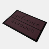 Chic Welcome Calligraphy Typography Black Burgundy Deurmat (Schuin)