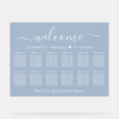 Chic Welcome Dusty Blue 12 Table Wedding Seating Acryl Bord (Voorkant)