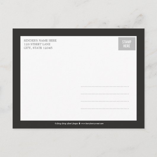 Chic Welkom Geboorteaankondiging - Blauw Aankondigingskaart (Achterkant)