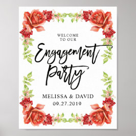 Chic welkomstbord voor verlovingsfeest | Rozen Poster